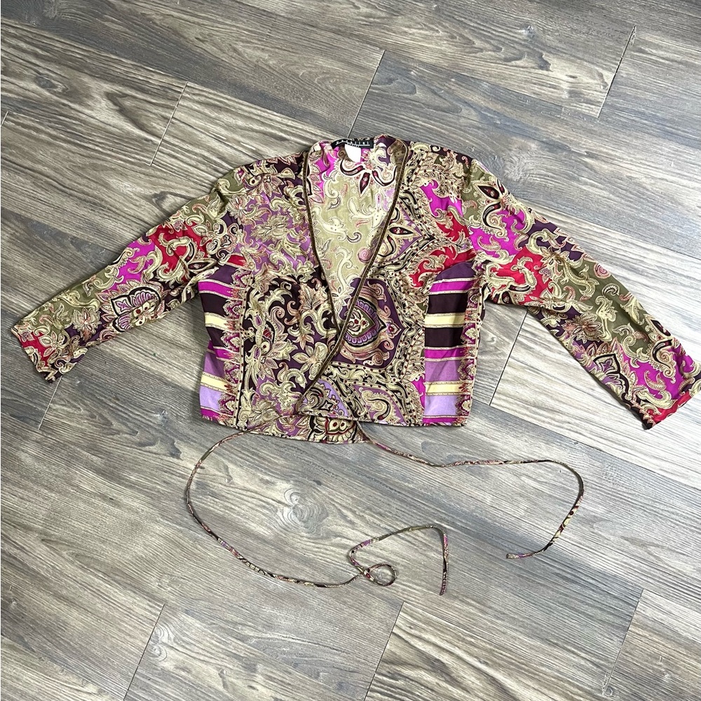 Silk wrap top